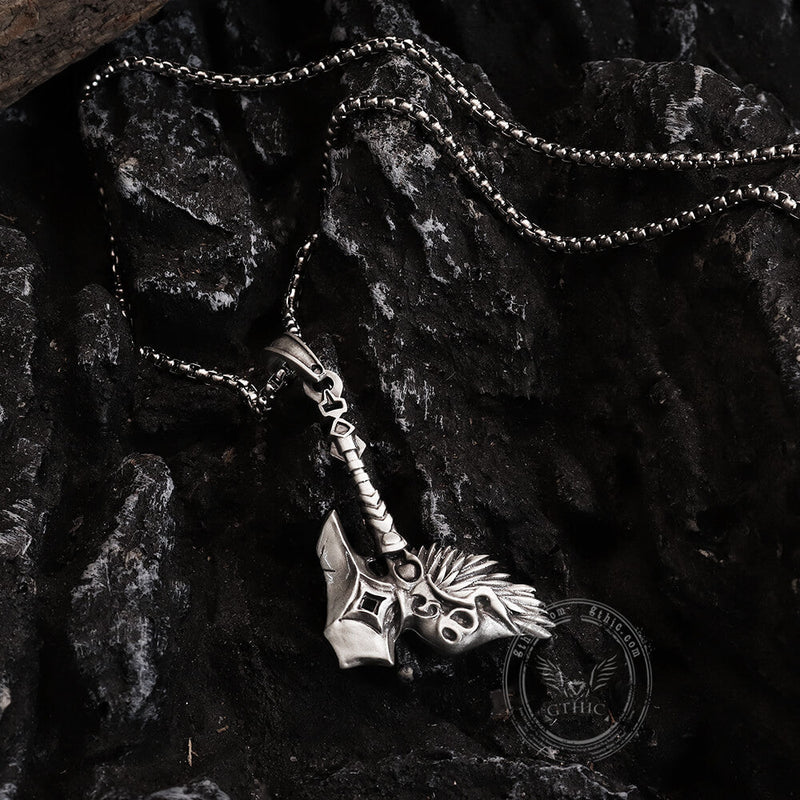Nordic Viking Tomahawk Pure Tin Necklace
