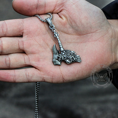 Nordic Viking Tomahawk Pure Tin Necklace