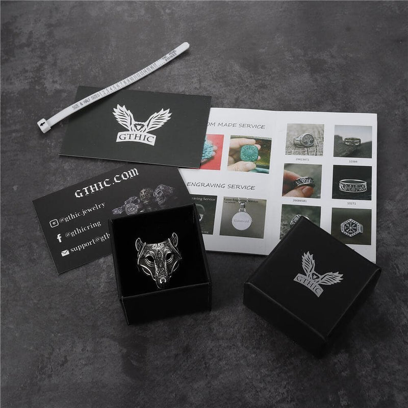 Nordic Wolf Stainless Steel Viking Ring