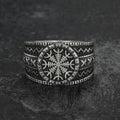 Norse Helm of Awe "aegishjalmr" Sterling Silver Viking Ring