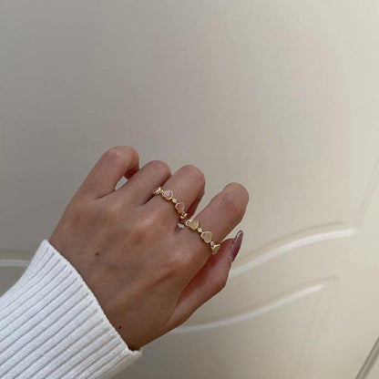 [sample ] Peach Opal Heart Ring