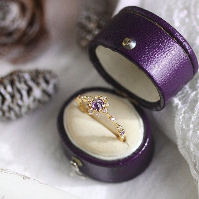 [] Orchid Halo Ring