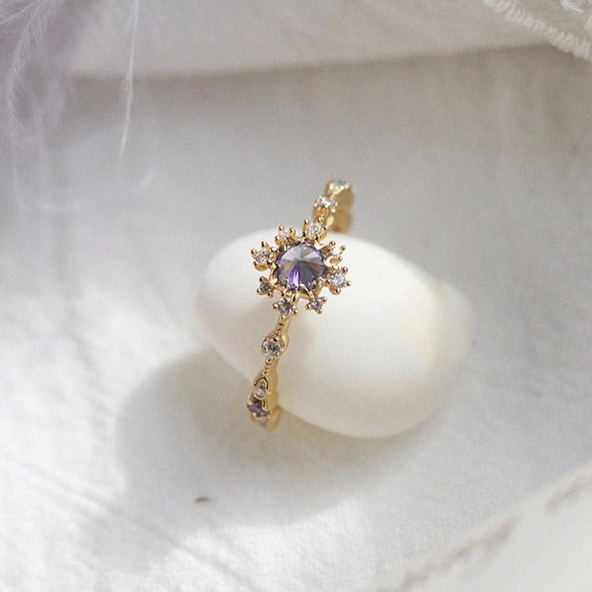 [] Orchid Halo Ring