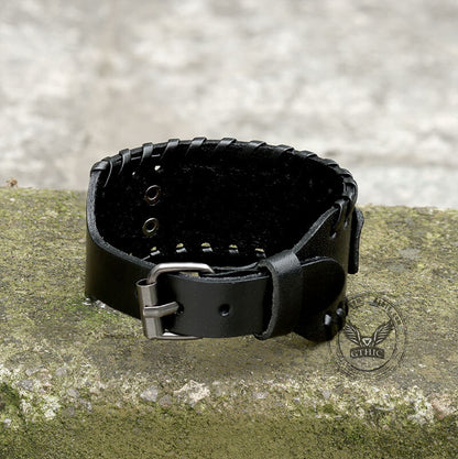 Ouroboros Vegvisir Wristband Leather Bracelet