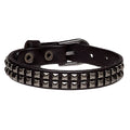 Black Gothic/punk Leather Bracelet With Double Row of Studded Gunmetal Squares