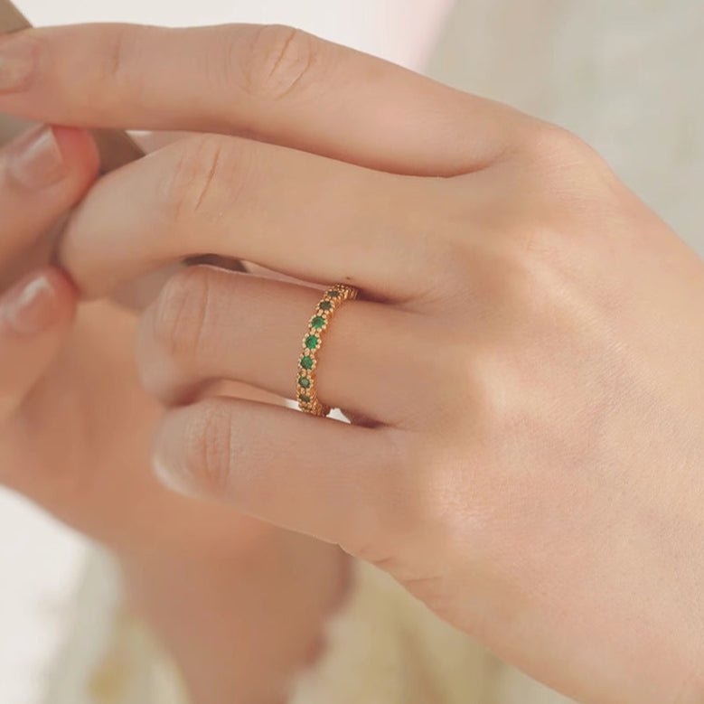 [sample ] Pavé Emerald Ring