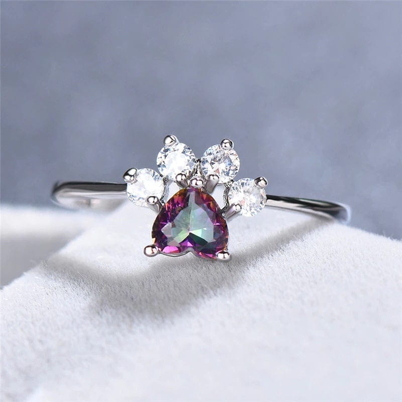 Fire Opal Paw Ring