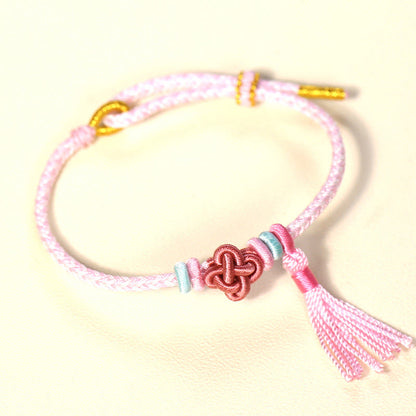 Peach Blossom Knot Colorful Protection String Bracelet for Harmony