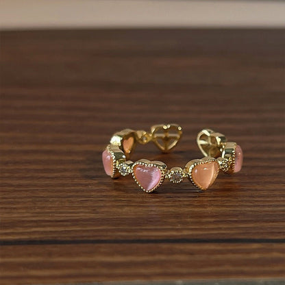 [sample ] Peach Opal Heart Ring
