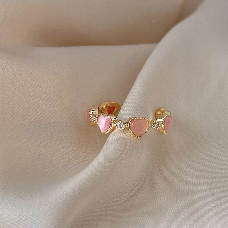 [sample ] Peach Opal Heart Ring