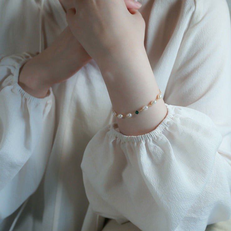 Emerald Pearl Bracelet - Sharon