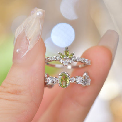 Peridot Rococo Ring Set