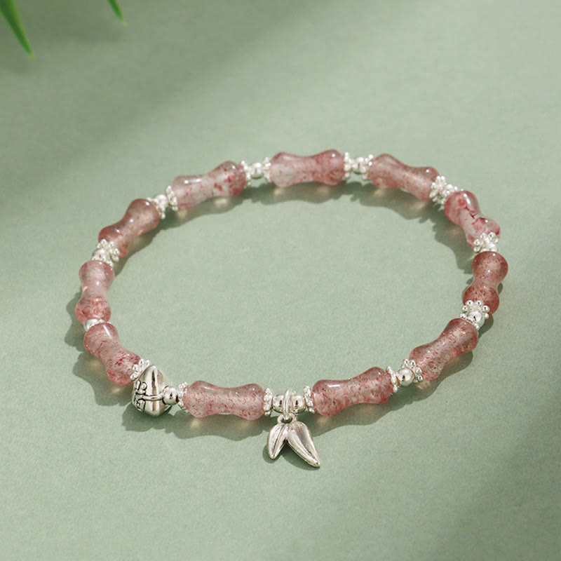 Peridot White Jade Bamboo Fu Symbolic Luck Bracelet