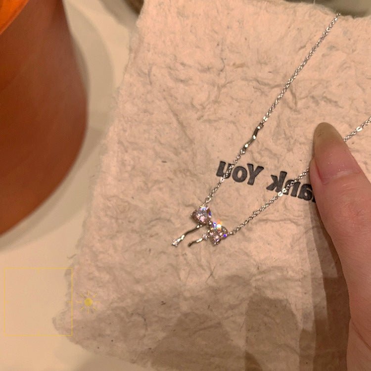 Pink Bow Necklace