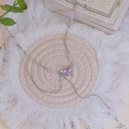 Athena Pink Heart Necklace