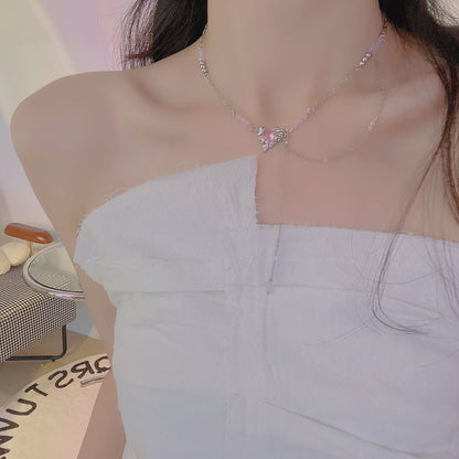 Athena Pink Heart Necklace