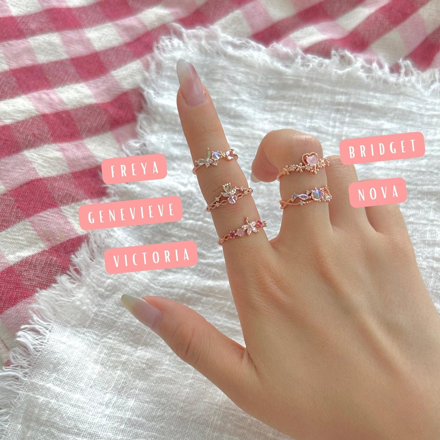 Bridget Pink Heart Ring