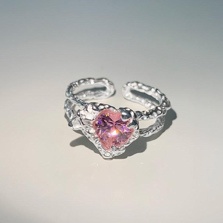 [] Pink Heart Ring