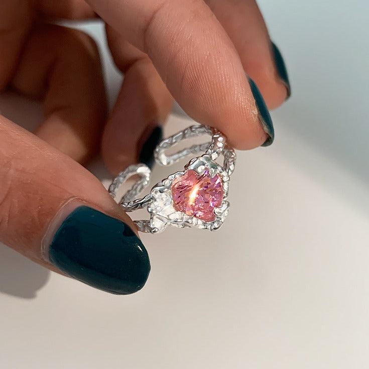 [] Pink Heart Ring