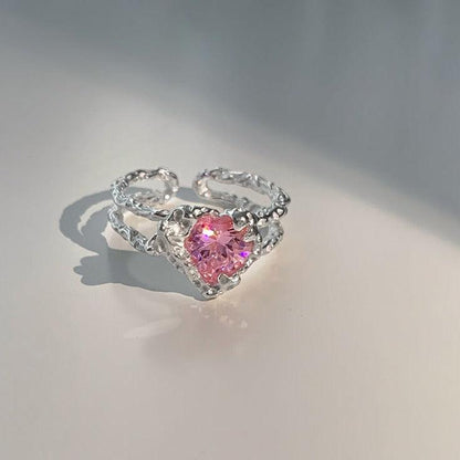 [] Pink Heart Ring