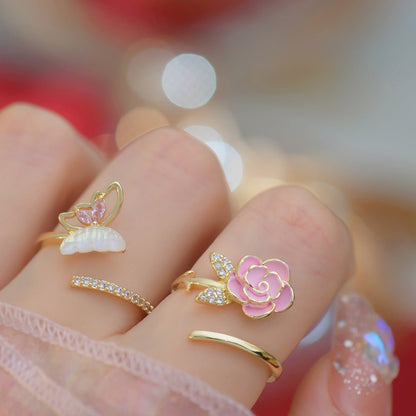 Lora Pink Rose Ring