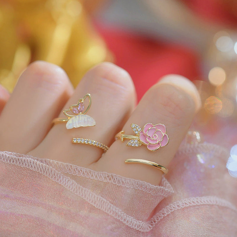 Lora Pink Rose Ring