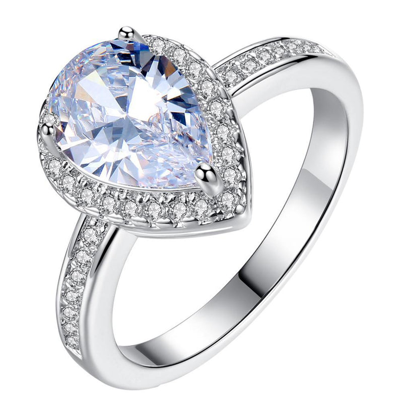 Water Drop Crystal Princess Ring