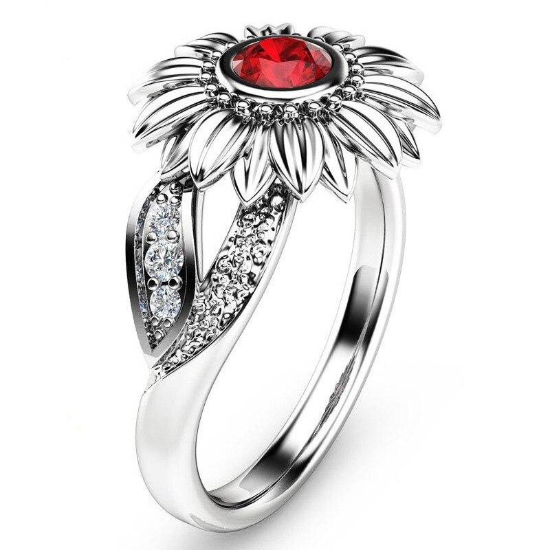 Colourful Crystal Sunflower Ring