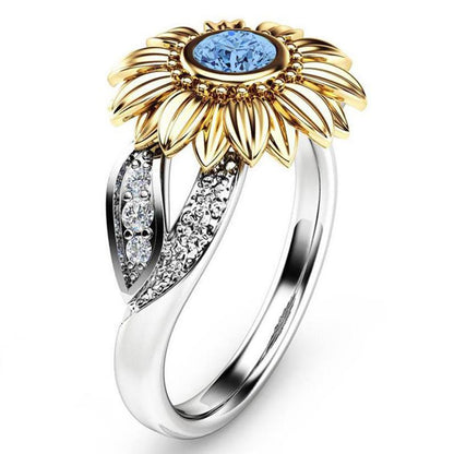 Colourful Crystal Sunflower Ring