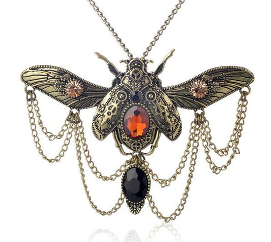 Style Steampunk Beetle Necklace