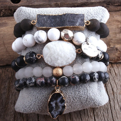 5 Pc Druzy Bracelet Set