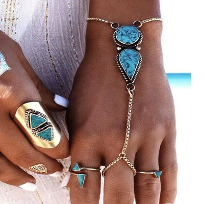 Water Drop Stone Finger Bracelet