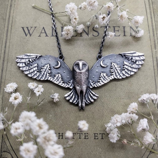 Barn Owl Moon Necklace