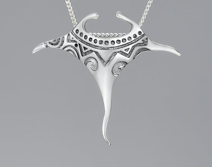Sterling Silver Manta Ray Necklace