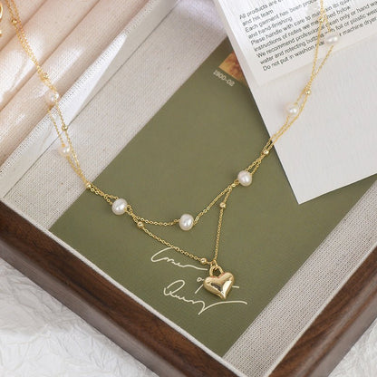 Lizzy Puffy Heart Necklace Set