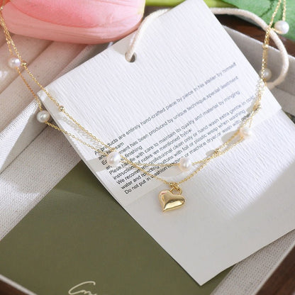 Lizzy Puffy Heart Necklace Set