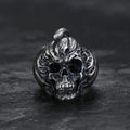 Pumpkin Skull Sterling Silver Brass Ring