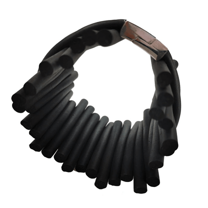 Punk Black Wide Bracelets / Rock Style Silicone Bangles / Handmade Rubber Jewelry