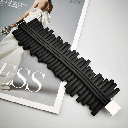 Punk Black Wide Bracelets / Rock Style Silicone Bangles / Handmade Rubber Jewelry