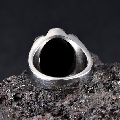 Punk Dragon Claw Gemstone Stainless Steel Ring