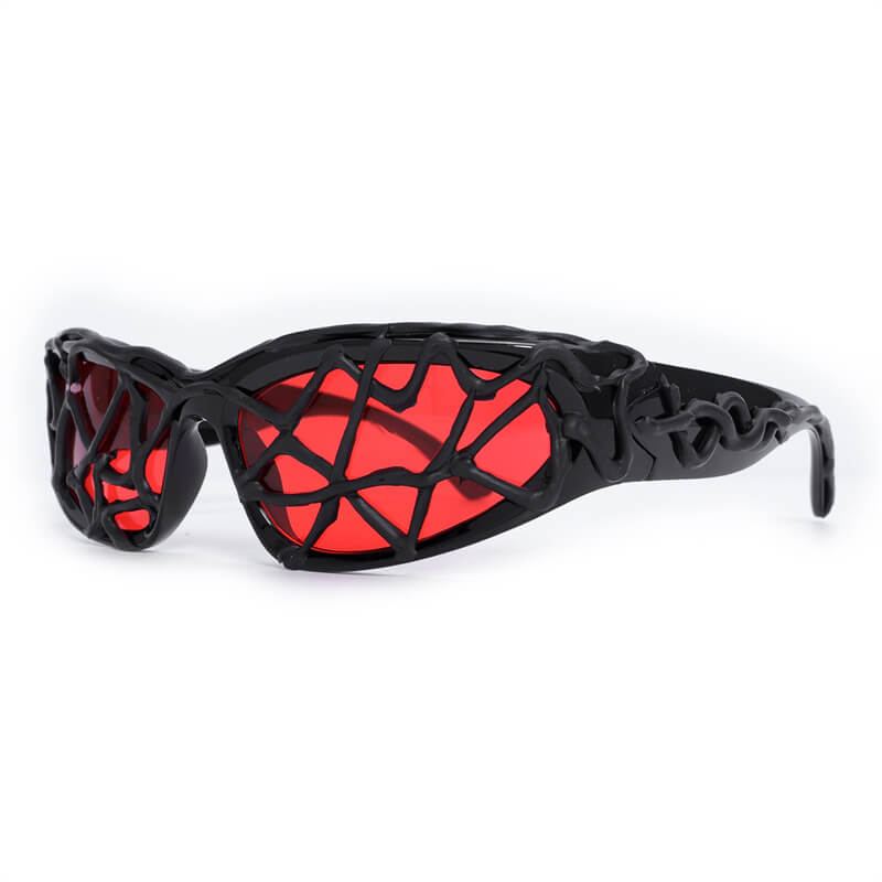 Punk Snake Pattern Drip Glue Pc Sunglasses