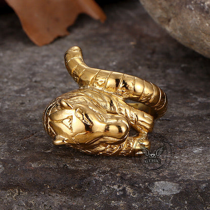 Punk Ferocious Tiger Stainless Steel Animal Ring
