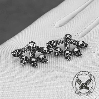 Punk Multi-skull Stainless Steel Stud Earrings
