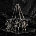Punk Multi-zipper Head Pu Leather Edgy Handbag