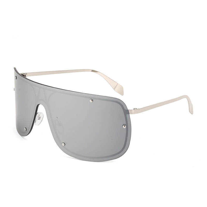 Punk Rivet Large Frame Metal Rimless Pc Sunglasses