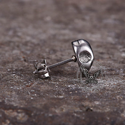 Punk Skull Head Stainless Steel Stud Earrings