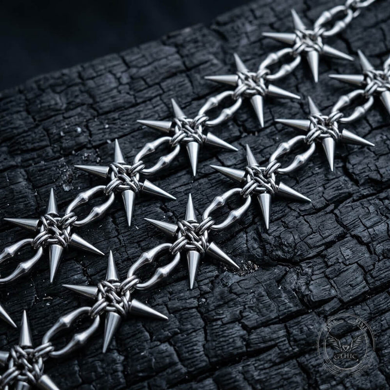 Punk Studded Stainless Steel Clavicle Necklace