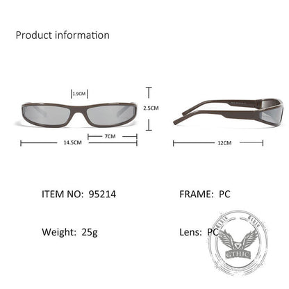 Punk Y2k Narrow Frame Colorful Uv-proof Pc Sunglasses