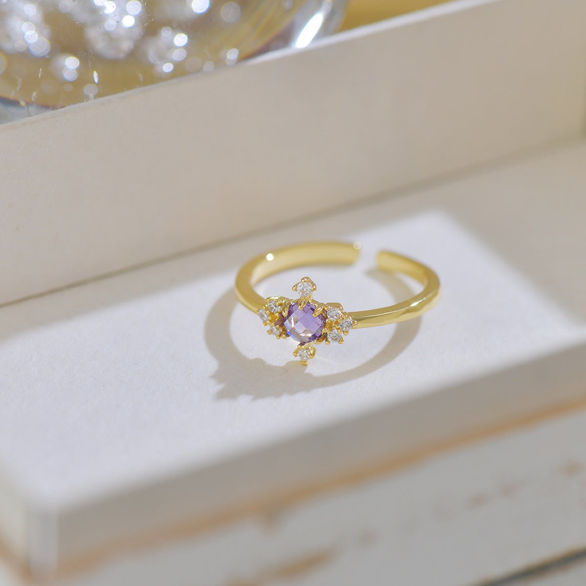 Amethyst Baroque Ring Set