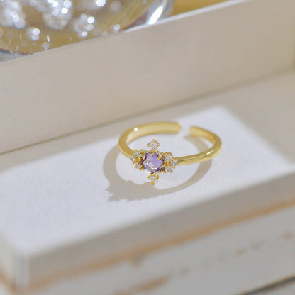 Amethyst Baroque Ring Set
